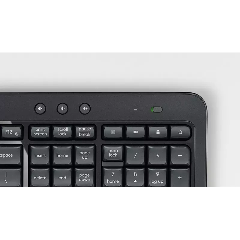 Bezdrôtová sada klávesnice a myši Logitech MK540 Advanced – klávesnica Full-Size QWERTZ, USB prijímač, US rozloženie, ergonomická myš, čierna/biela