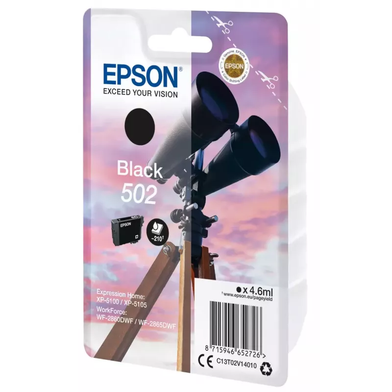Kazeta Epson 502 čierna T02V1 C13T02V14010