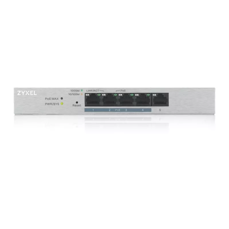 Zyxel GS1200-5HP v2 Managed Gigabit Ethernet (10/100/1000) Power over Ethernet (PoE) sivý