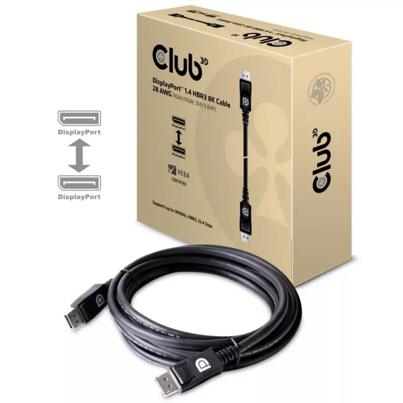 CLUB3D DisplayPort 1.4 HBR3 8K 28AWG kábel M/M 3m /9,84ft