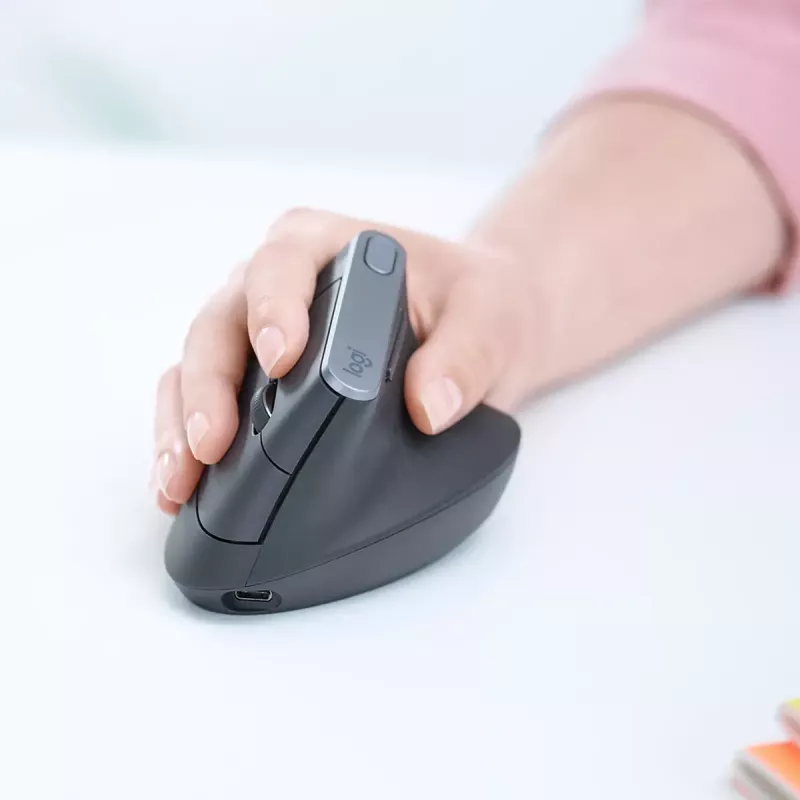 Ergonomická bezdrôtová myš Logitech MX Vertical, MX Vertical, 4000 DPI, RF Wireless + Bluetooth, pre pravákov, grafitová, na kancelárske použitie