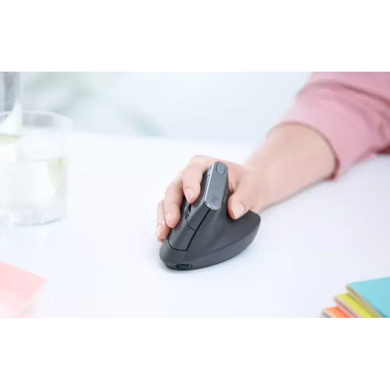 Ergonomická bezdrôtová myš Logitech MX Vertical, MX Vertical, 4000 DPI, RF Wireless + Bluetooth, pre pravákov, grafitová, na kancelárske použitie