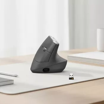 Ergonomická bezdrôtová myš Logitech MX Vertical, MX Vertical, 4000 DPI, RF Wireless + Bluetooth, pre pravákov, grafitová, na kancelárske použitie