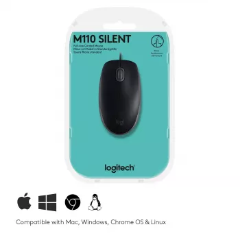 Myš Logitech B110 Silent káblová USB čierna