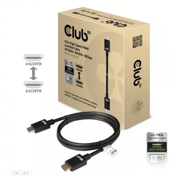 CLUB3D Ultra High Speed HDMI 4K120Hz, 8K60Hz certifikovaný kábel 48Gbps M/M 1 m/3.28 ft