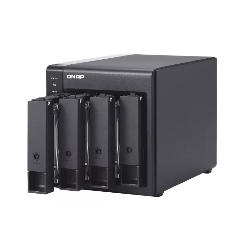 4-bay QNAP TR-004 - 2.5/3.5 palca - Serial ATA II - 0,1,5,10,JBOD - 3.2 Gen 1 (3.1 Gen 1) - USB Type-C puzdro