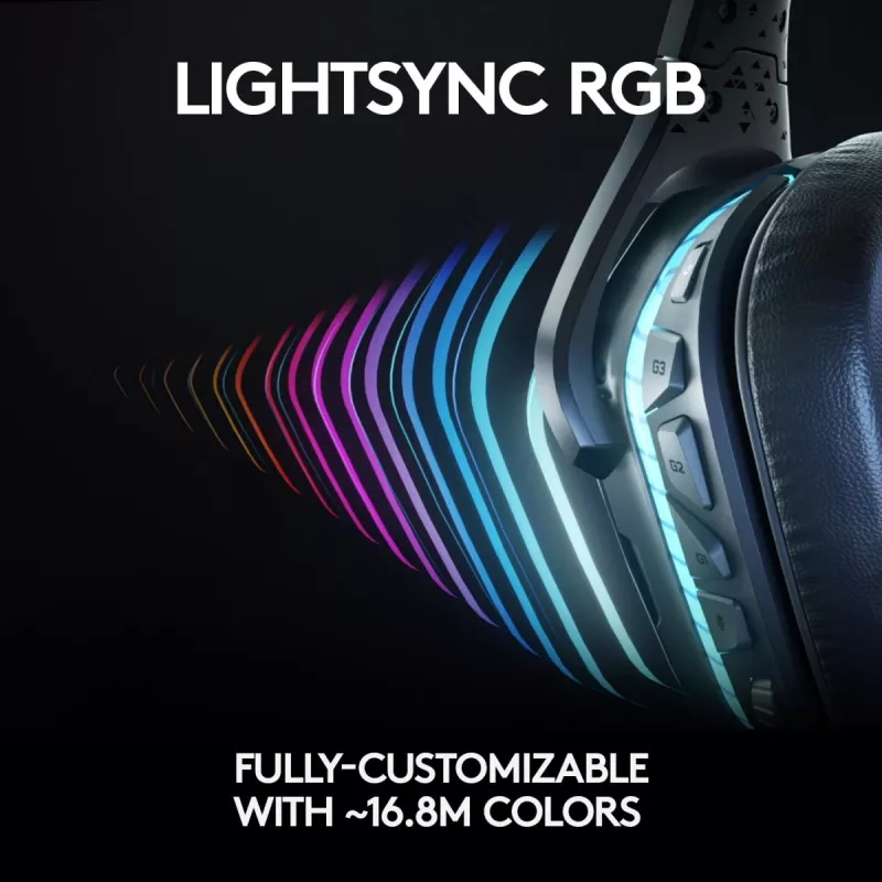 LOGITECH G935 Wireless 7.1 Surround Sound Lightsync herný headset – 2,4 GHz