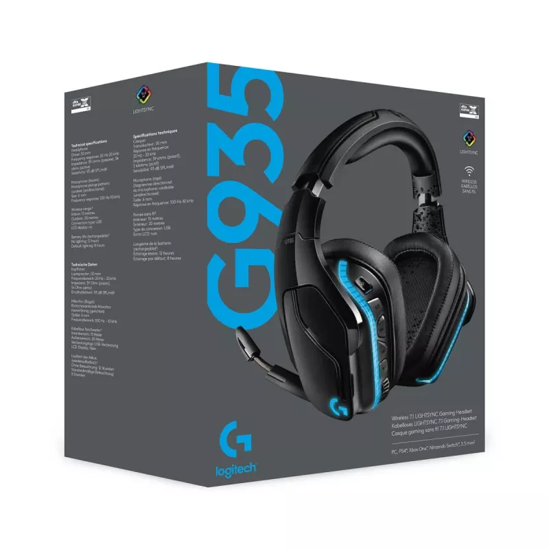 LOGITECH G935 Wireless 7.1 Surround Sound Lightsync herný headset – 2,4 GHz