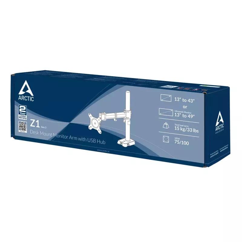 ARCTIC Z1 (Gen 3) - držiak monitora na stôl s USB hubom