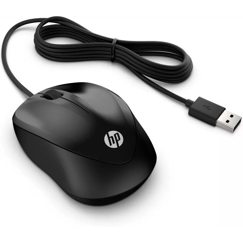 HP káblová myš 1000, obojručná, USB Type-A, 1200 DPI, čierna