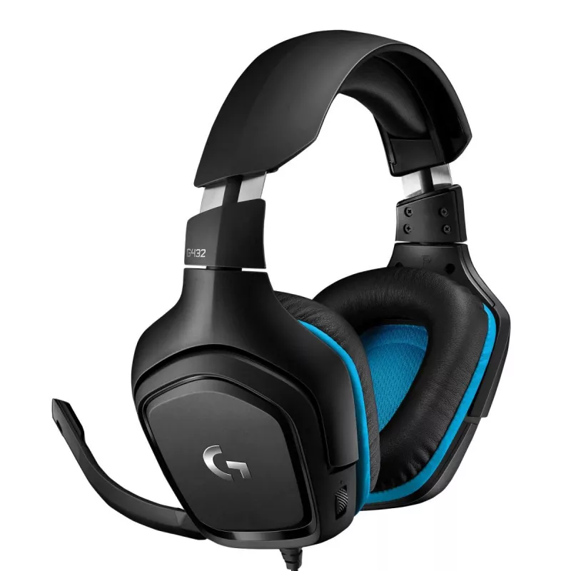 LOGITECH G432 - USB / 3.5mm - herný headset - 7.1 Surround - modrý