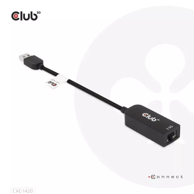 CLUB3D USB 3.2 Gen1 Type-A na RJ45 2.5Gbps adaptér