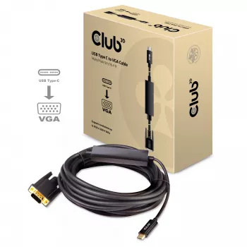 USB Type-C na VGA aktívny kábel M/M CLUB3D CAC-1512 5m