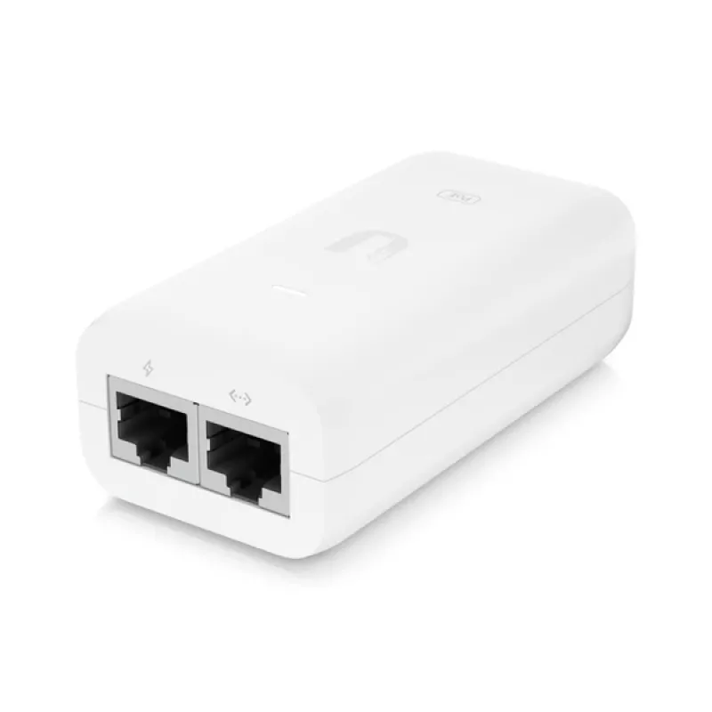 Ubiquiti U-POE-AF PoE injektor, 802.3af, 48 V, 15 W, Gigabit Ethernet, biely