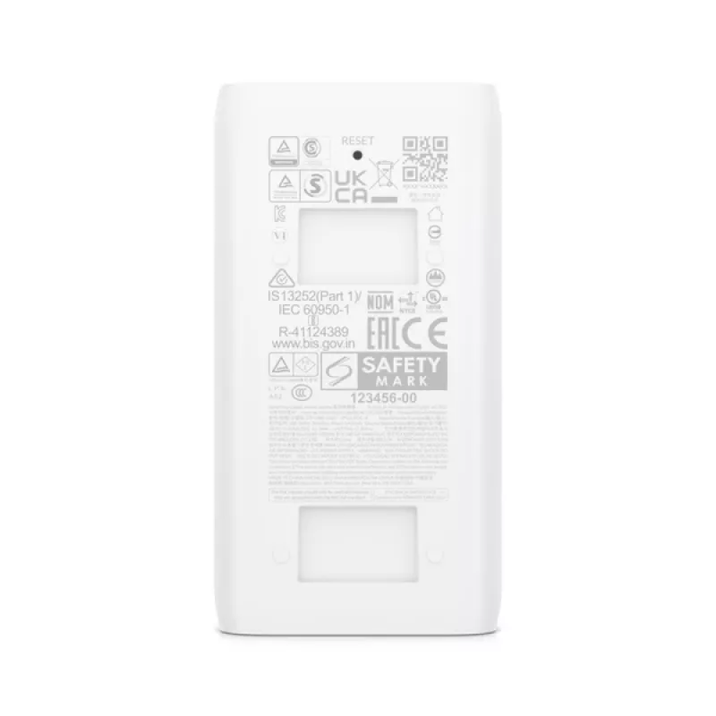 Ubiquiti U-POE-AF PoE injektor, 802.3af, 48 V, 15 W, Gigabit Ethernet, biely