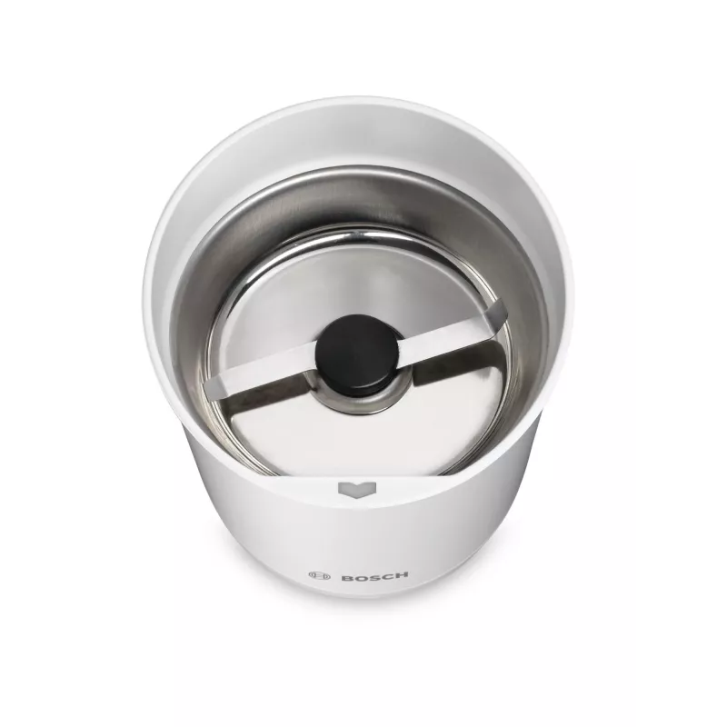 Mlynček na kávu s čepeľami Bosch TSM6A011W, 180 W, kapacita 75 g, biela