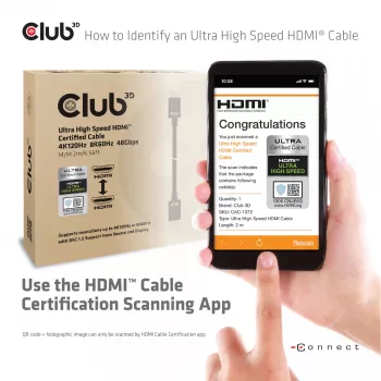 CLUB3D Ultra-High-Speed-HDMI 4K120Hz, 8K60Hz kábel 48Gbps M/M 3 m/ 9.84ft