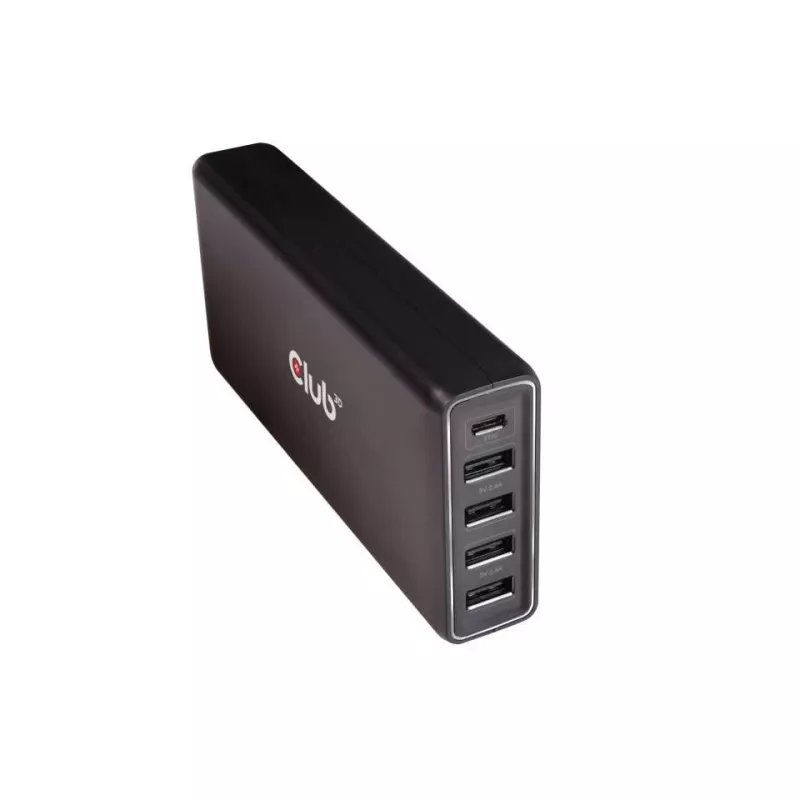CLUB3D USB Type A a C nabíjačka, 5 portov až do 111 W