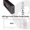 CLUB3D USB Type A a C nabíjačka, 5 portov až do 111 W