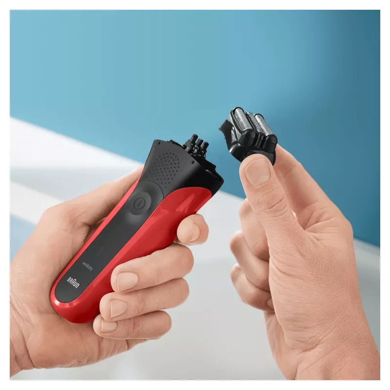 Braun Series 3 300s fóliový holiaci strojček zastrihávač čierna, červená
