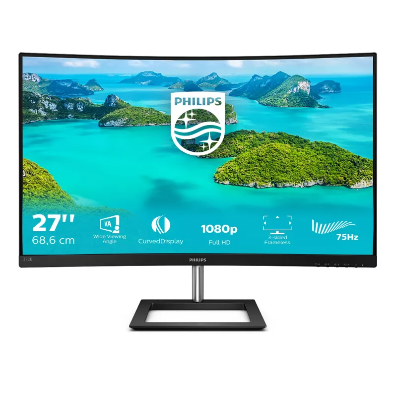 Philips E Line 272E1CA/00 počítačový monitor 68,6 cm (27 palca) 1920 x 1080 pixelov Full HD LCD čierny
