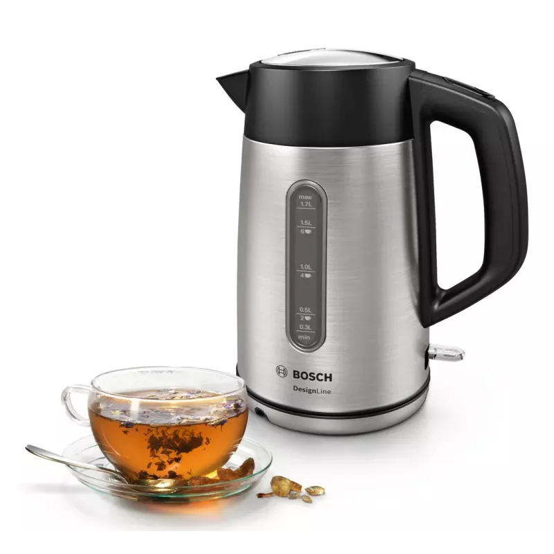 Bosch TWK4P440 rýchlovarná kanvica 1,7 l 2400 W čierna, nerezová oceľ
