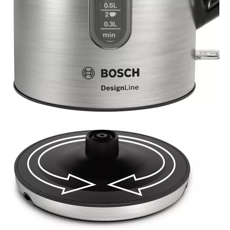 Bosch TWK4P440 rýchlovarná kanvica 1,7 l 2400 W čierna, nerezová oceľ