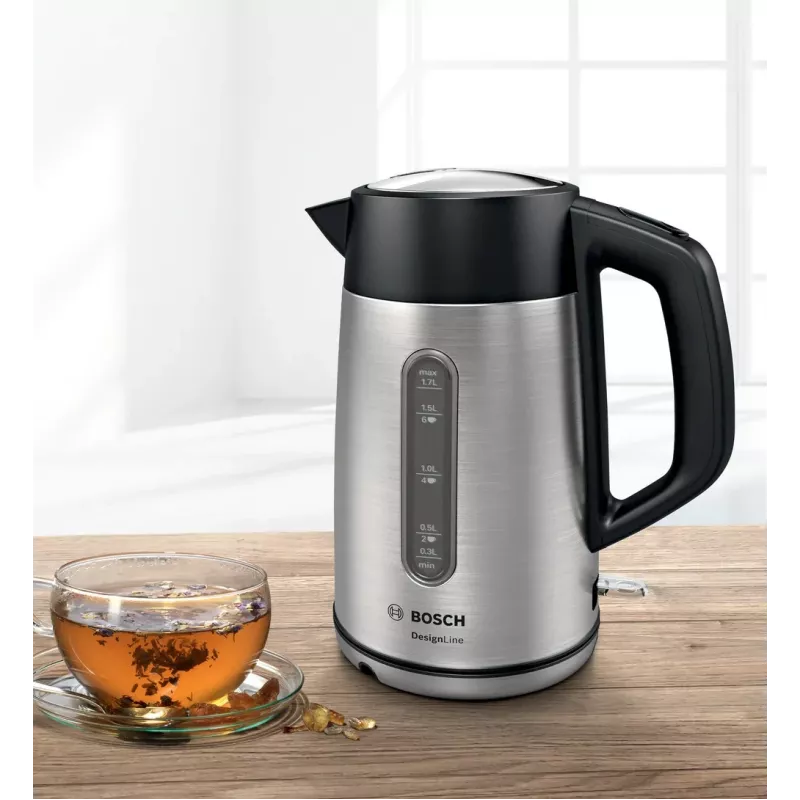 Bosch TWK4P440 rýchlovarná kanvica 1,7 l 2400 W čierna, nerezová oceľ