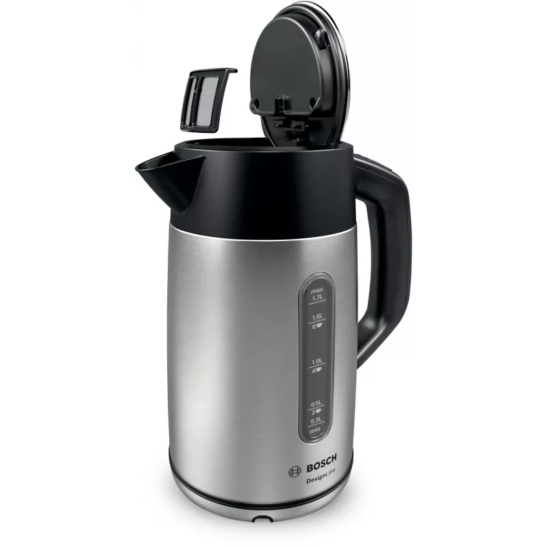 Bosch TWK4P440 rýchlovarná kanvica 1,7 l 2400 W čierna, nerezová oceľ