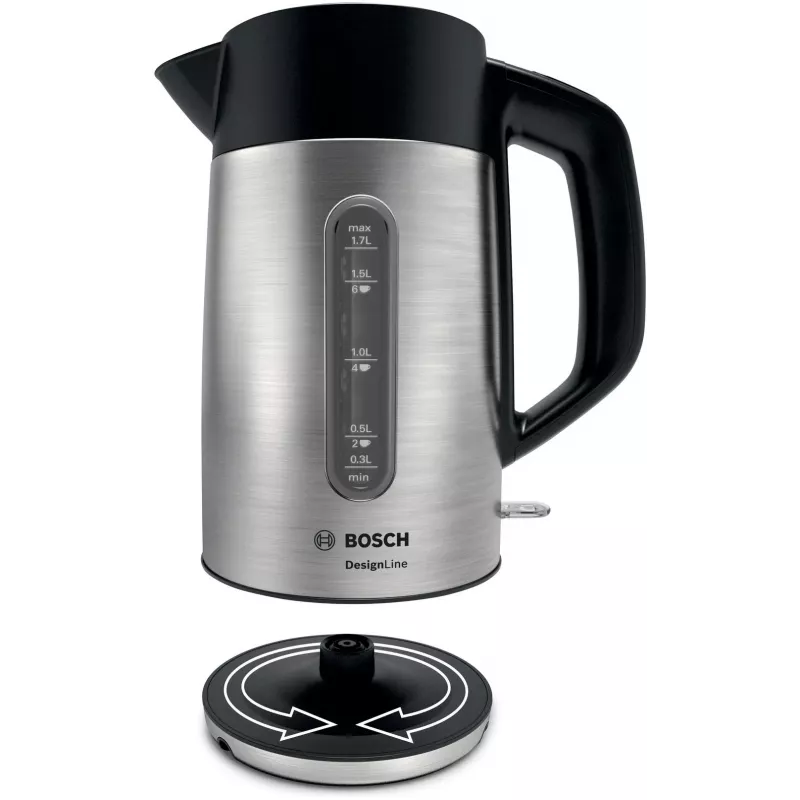 Bosch TWK4P440 rýchlovarná kanvica 1,7 l 2400 W čierna, nerezová oceľ