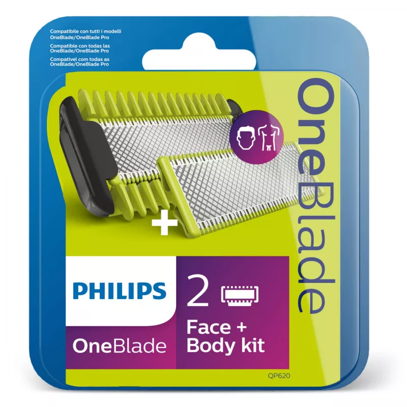 Holiaca čepeľ Philips Norelco OneBlade QP620/50 náhradné čepele, čierna, balenie 2 ks