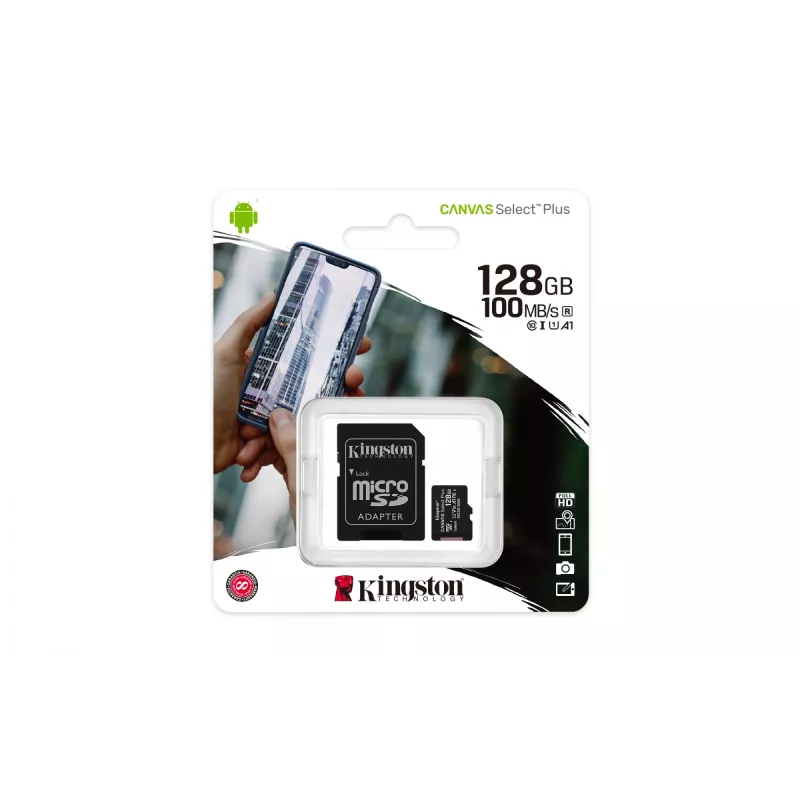 Flash pamäť Kingston Technology 128GB microSDXC UHS-I Canvas Select Plus 100R A1 C10