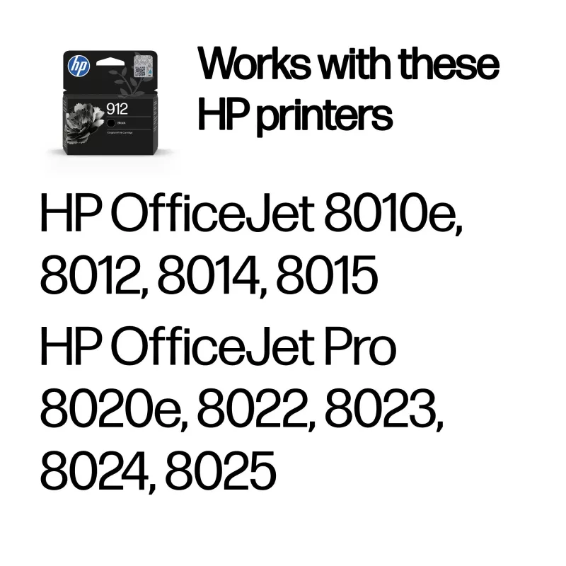 HP 912 čierna originálna atramentová kazeta, čierna, 1 ks, 250 strán