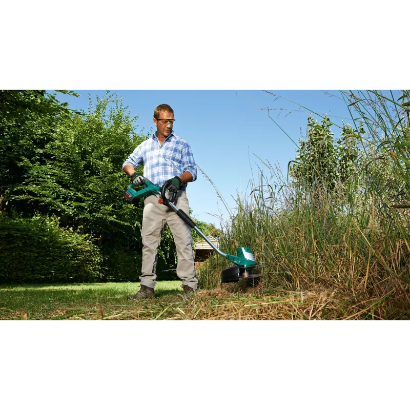 Bosch AdvancedGrassCut 36 akumulátorový vyžínač trávy, 36 V, 30 cm, nylónová struna, teleskopická tyč, nastaviteľná prídavná rukoväť, 2,9 kg, bez akumulátora a nabíjačky, zeleno-čierny