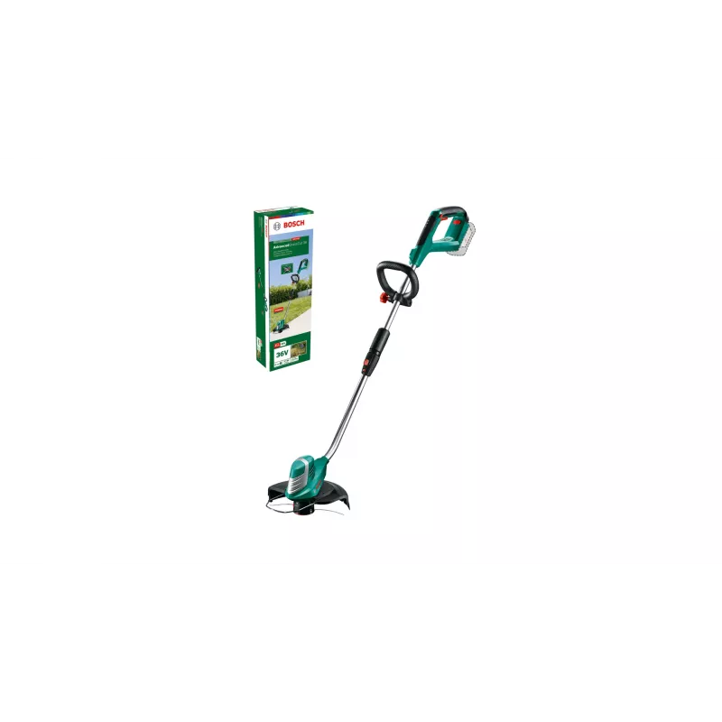 Bosch AdvancedGrassCut 36 akumulátorový vyžínač trávy, 36 V, 30 cm, nylónová struna, teleskopická tyč, nastaviteľná prídavná rukoväť, 2,9 kg, bez akumulátora a nabíjačky, zeleno-čierny