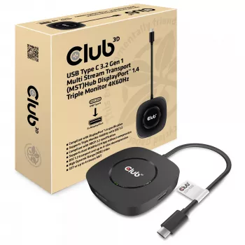 CLUB3D USB Type C 3.2 Gen 1 Multi Stream Transport (MST) hub DisplayPort 1.4 trojmonitorový