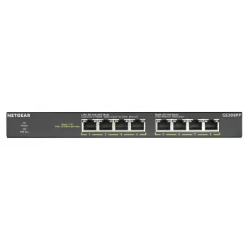 NETGEAR GS308PP nespravovaný Gigabit Ethernet (10/100/1000) Power over Ethernet (PoE) čierny