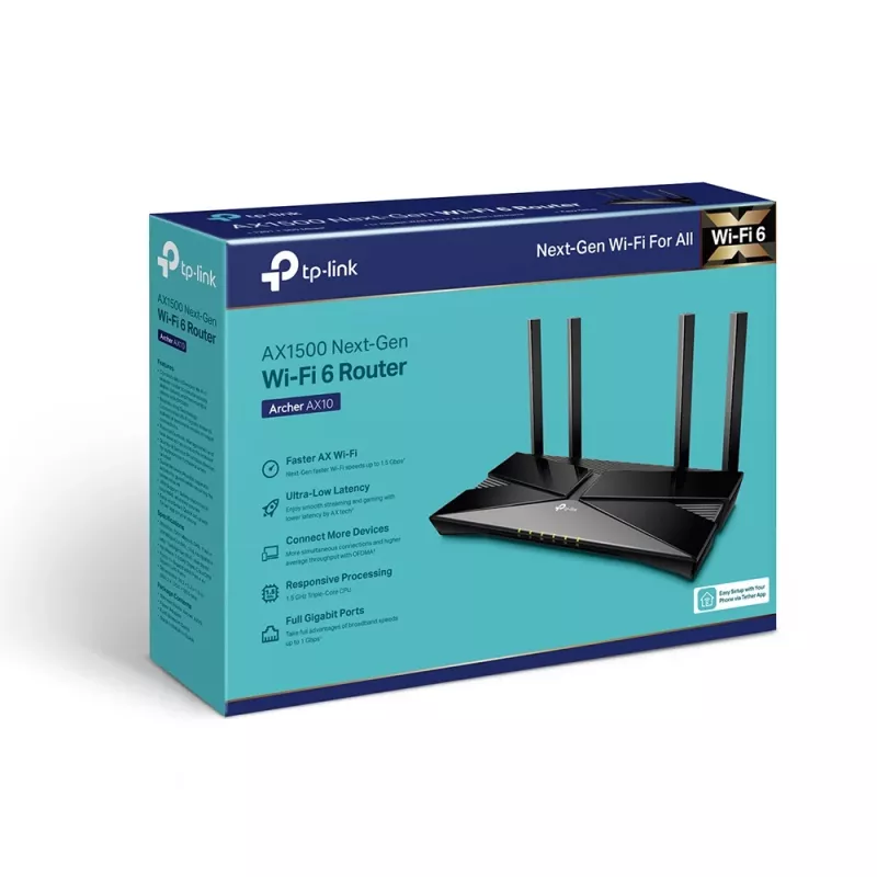 TP-Link Archer AX1500 Dual-Band Wi-Fi 6 router, čierna