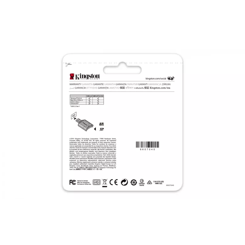 Kingston Technology MobileLite Plus čítačka kariet USB 3.2 Gen 1 (3.1 Gen 1) Type-A čierna
