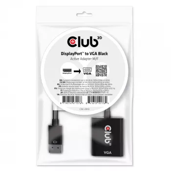CLUB3D DisplayPort™ na VGA čierny aktívny adaptér M/F