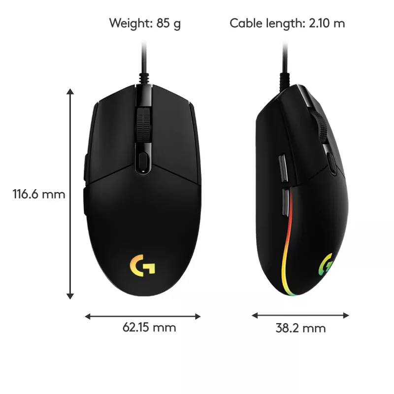 LOGITECH G203 Lightsync herná myš USB čierna