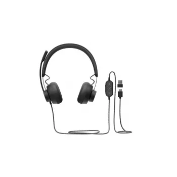 LOGITECH Zone Wired - USB-C / USB-A - headset - UC Zone - čierna