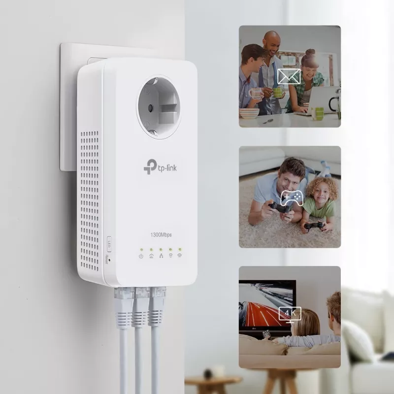 TP-Link TL-WPA8631P KIT PowerLine sieťový adaptér 300 Mbit/s Ethernet LAN Wi-Fi biely 2 ks