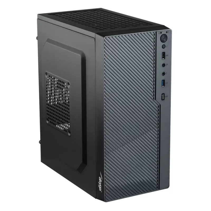 Akyga AK36BK Micro-ATX PC skriňa, Micro ATX / Flex ATX / Mini ITX, USB 3.0 + USB 2.0, bez napájacieho zdroja, čierna