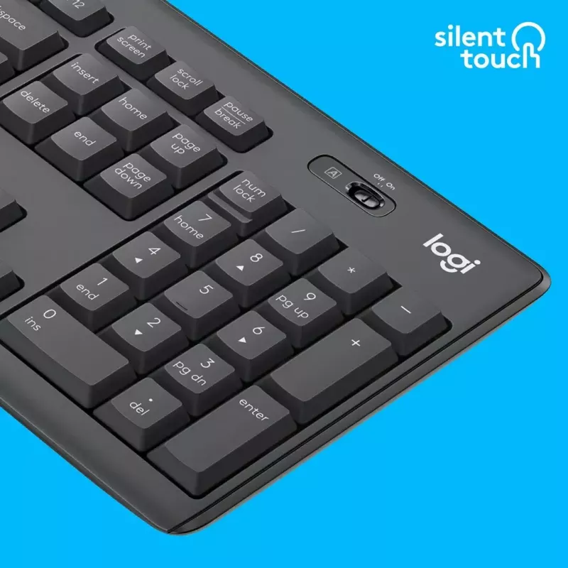 Logitech MK295 Silent Wireless Combo klávesnica RF Wireless QWERTY US International čierna