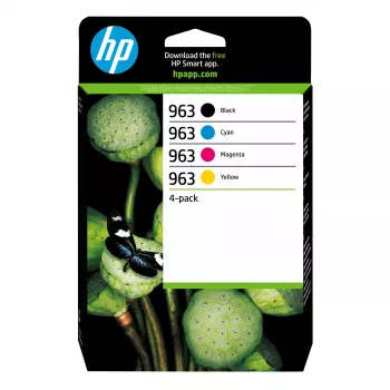 HP 963 4 ks balenie čierna/azúrová/purpurová/žltá originálne atramentové kazety
