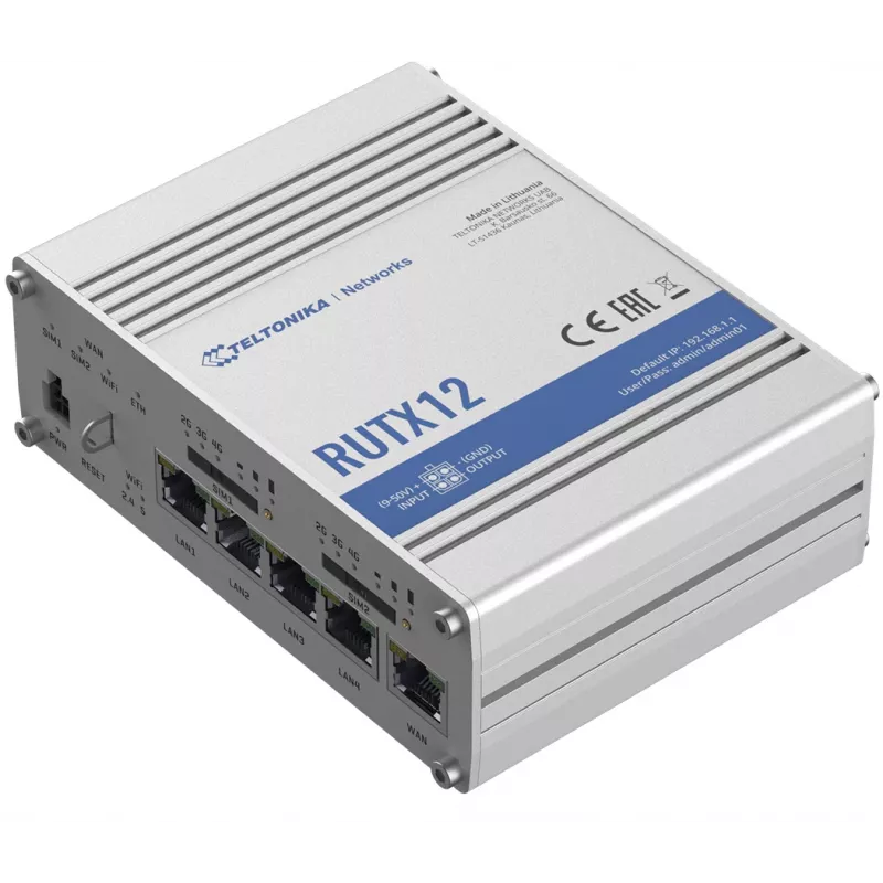 TELTONIKA Rutx12 4G LTE CAT6 dualband Wi-Fi priemyselný router