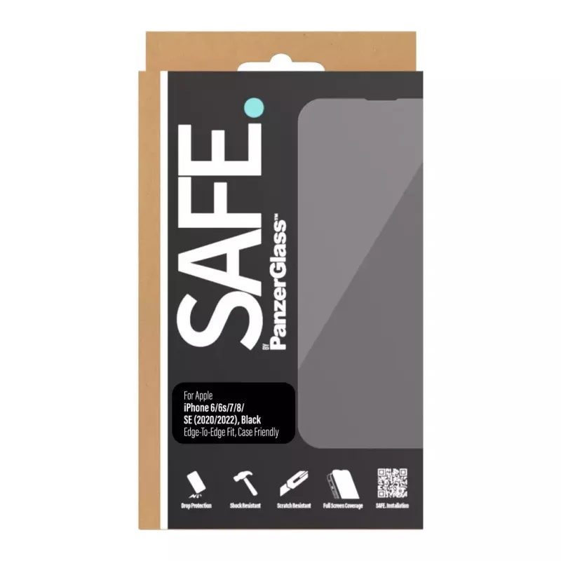 PanzerGlass SAFE. by ® ochranná fólia displeja iPhone 8 | 7 | 6 | 6s | SE (2020/2022) | bezrámová