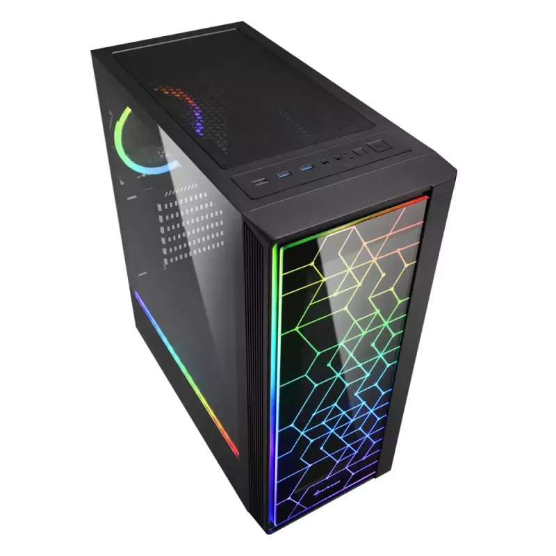 PC skriňa Sharkoon RGB LIT 100 Midi Tower čierna