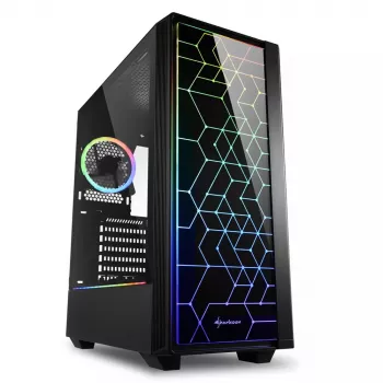 PC skriňa Sharkoon RGB LIT 100 Midi Tower čierna